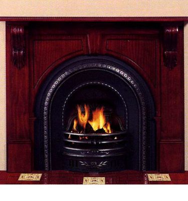 Real Flame Victorian Arched Mantelpiece