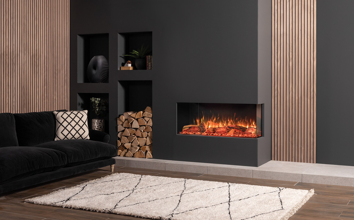 regency electric fireplace black
