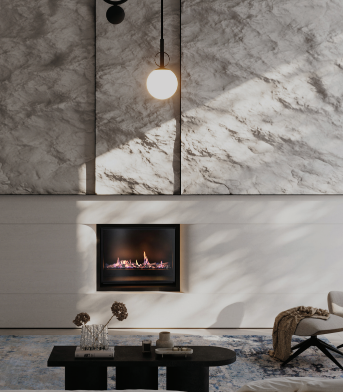 real flame element 900 portrait gas fireplace in melbourne