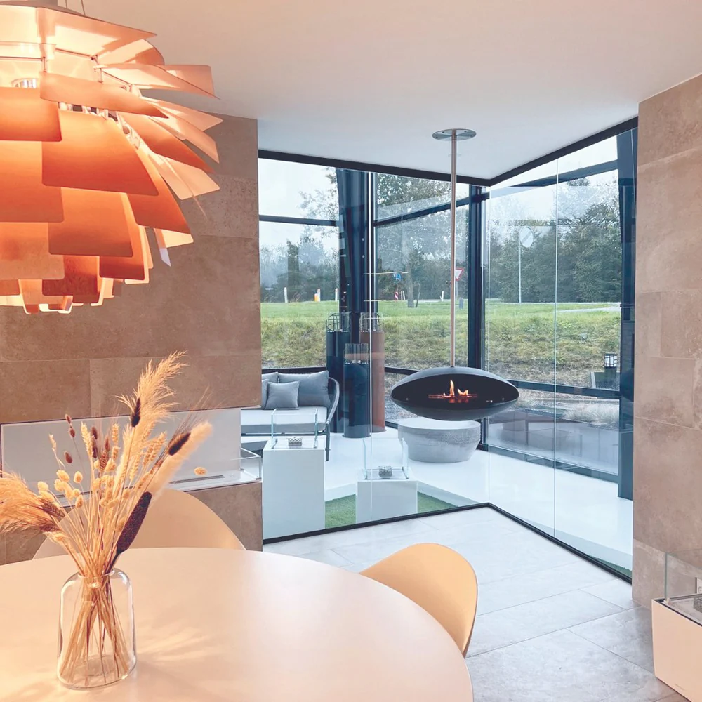 Decoflame Espoo Net Zero Suspended Ceiling Fireplace - Electric Connected BEV Fireplaces