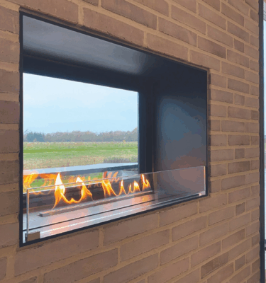 Decoflame Montreal Clear Indoor & Outdoor Net Zero Built-In Fireplace with BEV Technology