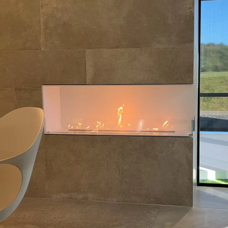 Best Decoflame Montreal Right Corner Net Zero Built-In Fireplace with Burning Ethanol Vapour for Autumn Warmth