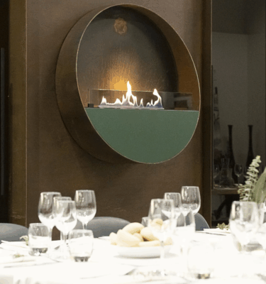Round unique design Decoflame Tokyo Wall Mounted Net Zero Bioethanol Fireplace