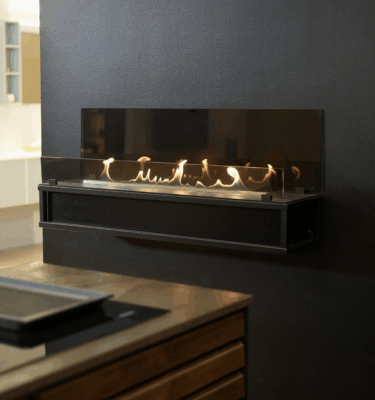 Electric Connection BEV Decoflame Torino Wall Mounted Net Zero Bioethanol Fireplace