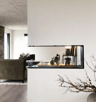 Premium Decoflame Montreal Room Divider Net Zero Built-In Fireplace for Homes